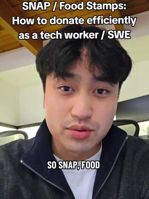 SNAP / food stamps are frozen. This is how you can help if you're in tech and work at a big company like Microsoft, Google, Netflix, Samsung, etc., with an employee donation-matching program. keywords: SNAP, food stamps, food insecurity, software engineer, tech worker, big tech, donation matching, DAF, donor advised fund, employee donation-matching program