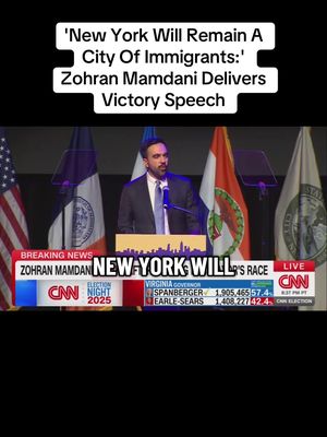 In his remarks to supporters Tuesday night, Zohran Mamdani had a clear message for New York City: "Hope is alive." "And while we cast our ballots alone, we chose hope together," Mamdani said. "Hope over tyranny. Hope over big money and small ideas. Hope over despair. We won because New Yorkers allowed themselves to hope that the impossible could be made possible. And we won because we insisted no longer would politics be something that is done to us. Now it is something that we do."