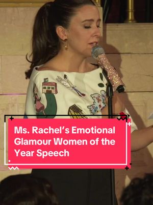WOMAN. OF. THE. YEAR. @Ms Rachel ended her #GlamourWOTY speech with a quote from a very special person from Gaza. 