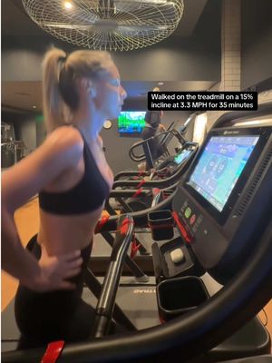 Walked on the treadmill for 35 minutes on a 15% incline at 3.3 mph 🥵 #gym #treamill #inclinewalk #cardio #workout 