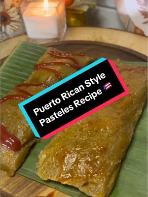 Puerto Rican Style Pasteles 🇵🇷 Ingredients: 4 1/2lbs Green Bananas/Cooking Banana 21/2lbs White Yautia 2lbs Calabaza 1c Broth 1/2c Achiote Oil (Recipe Pinned) 2Tbs Adobo Banana Leaves 4lbs Picnic shoulder ingredients: 2 Packet Sazon 1Tbs Garlic Powder 1Tsp Black Pepper 1/2Tsp Cumin 2Tsp Oregano Powder 1Tbs Adobo 2Tbs Vinegar Pork Guisado: 3-4Tbs Achiote Oil (Recipe Pinned) 2-4Tbs Sofrito (Recipe Pinned) 2 Tbs Red Sofrito (Recipe Pinned) (Optional) 1/2 Can Tomato Sauce 2 Heaping Spoon Olives 6 Garlic Cloves Minced 2-3 Culantro Minced or Cilantro 2 Bay Leaves 4c Water 1 Can Chickpeas #pasteles #puertoricanfood #puertoricanpasteles 