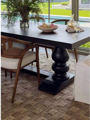 For us, every look starts from the ground up. The Mallory Rug set the tone for the table, the tones, and the people gathered around it this season.  Shown here: Mallory MLR-05 Olive.