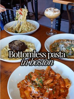 BOTTOMLESS PASTA IN BOSTON 🍝 Capo Restaurant and Supper Club is a popular spot in South Boston for pasta, pizza, and cocktails. Every week, they offer all you can eat handmade pastas for only $32 per person! Try several of their large variety of pastas. My favorites were the wagyu short rib alfredo and bolognese. Check out @capoboston on Wednesdays for bottomless pasta! 📍443 W Broadway, Boston, MA #bostonfoodgram #bostonfood #eatfamous