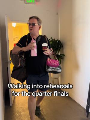 Walking into the DWTS rehearsal studios for week 9 quarter finals @AndyRichterTikTok #5bags 
