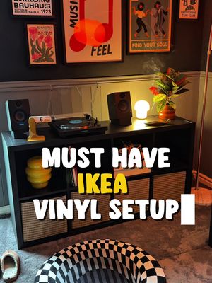 Must have IKEA vinyl setup 🤩🎶 Budget-friendly edition 💸 Drop a follow for more setup inspo ✨ #ikeafinds #vinylsetup #roominspiration #budgetfriendly #ikea 