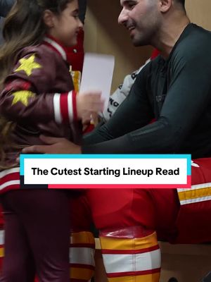 Naylah Kadri with the cutest starting lineup read 🥹 #calgaryflames #NHL #fyp #hockeytok 