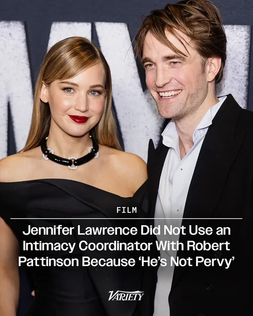 #JenniferLawrence did not use an intimacy coordinator with #RobertPattinson on #DieMyLove because "he is not pervy."⁠ ⁠ “We did not have [an intimacy coordinator], or maybe we did but we didn’t really… I felt really safe with Rob. He is not pervy and very in love with [partner] Suki Waterhouse. We mostly were just talking about our kids and relationships. There was never any weird like, ‘Does he think I like him?’ If there was a little bit of that I would probably have an intimacy coordinator. A lot of male actors get offended if you don’t want to f*ck them, and then the punishment starts. He was not like that," Lawrence said on the "Las Culturistas" podcast.⁠ ⁠