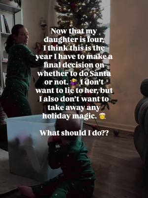 So far she fully believes that Santa Claus is a character in a book or someone dressed up in a suit… this is entirely her own beliefs. We really haven’t guided her in any direction.  How do you handle Santa in your home? 🎅 #santa #santaclausiscomingtotown #toddlerchristmas #christmastradition #christmastraditions    