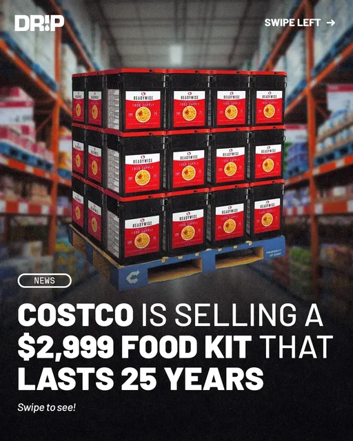 Costco prepping for an apocalypse ⁉️ The $2,999 ReadyWise food kit includes 5,400 freeze-dried meals that can last 25 years. #costco #costcofinds #FoodTok #hypebeast #foodnews  