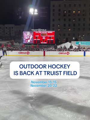 On the ice under the Charlotte city lights for some college hockey 👀 see y’all there! #fyp #foryou #hockey #icehockey #charlottenc 