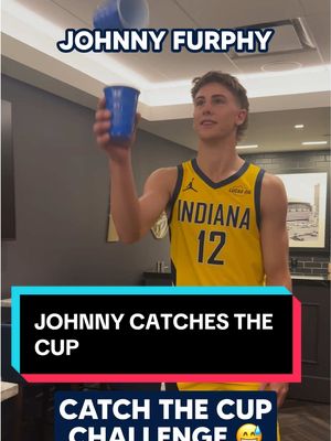 Johnny Furphy tries to catch the cup 👀 #NBA #johnnyfurphy #pacers #catchthecup #mediaday