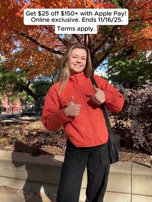$25 off $150+ with Apple Pay! Enjoy this exclusive offer only at Columbia.com, when you shop with @Apple Pay for fall outfits and timeless styles. Ends 11/16/25. Terms apply – see link in bio.