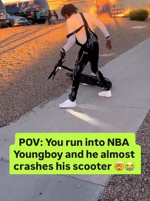 Fans spotted NBA YoungBoy out riding a scooter before his MASA show in Glendale, Arizona 😂 🎥: thatgrlvannie/ tt