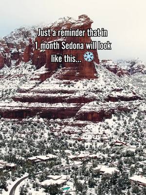 In just one month, Sedona will transform into a winter wonderland! ❄️☃️ The red rocks will be covered with snow creating a breathtaking scene you won’t want to miss. Tag your winter adventure buddy! 🤍   #welcometoarizona #sedona #snowdona #winterwonderland #travelaz