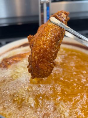 Y’all still waiting on the main course? I’m serving these deep-fried Creole butter turkey wings before the big meal this holiday. Juicy, crispy, and seasoned through the bone. And trust me—the boiled version with that luxurious seasoning blend is on the way 🦃🔥🔥 Deep-Fried Creole Butter Turkey Wings Creole Butter Injection: 1 cup melted unsalted butter 1/2 cup chicken broth 2 tbsp Creole seasoning 1 tbsp garlic powder 1 tbsp onion powder 1 tsp smoked paprika 1/2 tsp black pepper 1/2 tsp cayenne (optional) 1 tbsp Worcestershire 2 tbsp lemon juice Whisk all ingredients together while warm and strain to prevent clogs. Use immediately or refrigerate up to 3 days. Trim and rinse turkey wings, then inject each with 1–2 oz Creole butter. Place in a zip-top bag and refrigerate 4–24 hours. Drizzle wings with olive oil, add hot sauce, complete seasoning, Creole seasoning, and smoked paprika. Rub to coat, then toss with cornstarch until fully covered. Let sit 10 minutes to help the coating set. Heat oil to 360°F and fry in small batches 7–10 minutes, until golden brown and internal temp hits 165°F. Drain and serve hot—crispy, juicy, and full of flavor. #turkey #wings #deepfried #thanksgiving #foodtiktok 