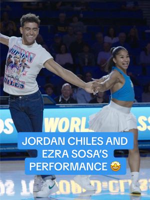 They are that duo 🤩 Jordan Chiles and Ezra Sosa brought the energy at halftime of the @UCLA Men’s Basketball game ⚡️