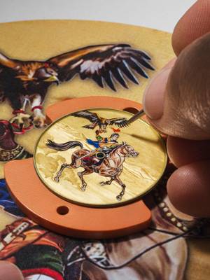 Four single-piece edition watches showcasing 300 hours of artistic craftsmanship The 'Homage to Epic Warriors' timepieces from the new Les Cabinotiers series named 'La Quête' celebrate four great heroes of history and mythology, while showcasing the savoir-faire of the Maison’s master artisans. On each of the 18K 2N yellow gold dials, the hero of the piece is miniature painted in grand feu enamel against a background reflecting the events of their time. To create this, the master enameller applies a suspension of crushed enamel pigment with ultra-fine brushes, sometimes only a single hair thick, to create a subtle texture of matt and shiny surfaces that play with the effects of light.  The dials are complemented by hand-engraved 41mm cases using the taille-douce line engraving technique. As such, the cases are decorated with thousands of fine incisions in the metal, each only 1/10 to 2/10 of a millimetre thick, creating visually rich patterns. #VacheronConstantin #TheQuest #VC270
