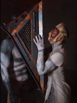 I couldn’t help myself 😈 @James M. Ramsey  #cuffingseason #pyramidhead #silenthill 
