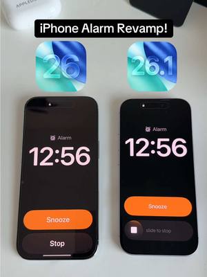 Slide to unlock…I mean Slide to Stop is here now on iPhone! Are you going to use this new iPhone alarm feature? #iphonealarmclock #ios26features #ios261 #ios26alarm #ios26clock 