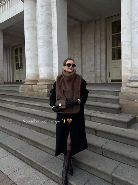 Больше вдохновения в тг: sophistiqué ✨ This look captures the essence of luxurious winter fashion — a long tailored black coat paired with a rich faux fur scarf, leather gloves, and pointed knee-high boots. The statement sunglasses and gold accessories add a modern, confident touch to this classic ensemble. Perfect inspiration for those who love refined, minimalist winter style with a hint of vintage glamour. #winterfashion #chicoutfit #blackcoat #furscarf #leathergloves 