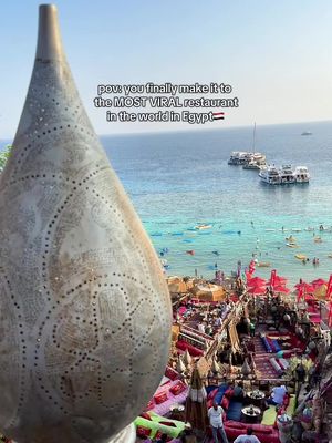 the most viral restaurant in the world is in Egypt! Make sure to add this to your travel bucketlist! It lives up to the HYPE and then some🥹🇪🇬 #farshacafe #sharmelsheikh #egyptthingstodo 