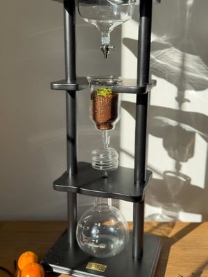 Winter Mint Cold Brew with orange, vanilla & spearmint on the Yama Cold Brew Tower