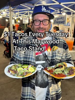 It’s hard to find $1 tacos anymore especially if they’re this quality level. Gotta be one of the better if not the best taco stand in Maywood. Have you been to this spot yet?! 🔥🌮 #food #losangeles #tacos #maywood #fyp 