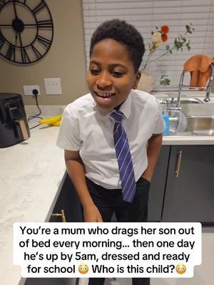 This child of mine has warned me not to expect him to be doing this everyday🤦🏽‍♀️ Do you have that child that isn’t a morning person?  Andrea is not a morning person and we literally have to drag him out of bed every morning so you can imagine my excitement and shock when I went downstairs and saw him making his breakfast already by 6:30 am. Just when I was about to rejoice, he warned him not to expect this everyday because Oga doesn’t trust himself 🤣🤣 #schoolmornings #secondaryschoolbelike 