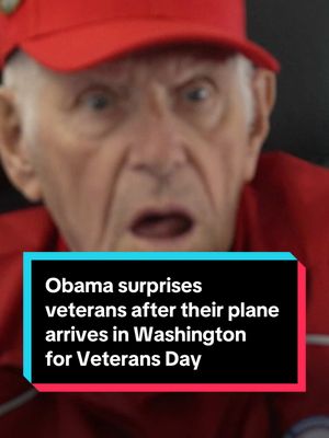 In honor of Veterans Day, former President Barack Obama surprised and thanked Korean and Vietnam War veterans that flew in an Honor Flight and had landed in Washington, D.C. over the weekend. Obama shook hands with the veterans as they left the aircraft and gave them a Presidential Challenge Coin, a token to express his personal gratitude for their sacrifices. After the veterans got off the plane, they received a warm welcome. James Nelson, U.S. Air Force veteran, said, "It was really the joy of my heart today to see all these people." The Honor Flight Networks, which flew these vets, is a national nonprofit organization that provides free flights to veterans to visit Washington-area monuments. #veterandays #veterans 