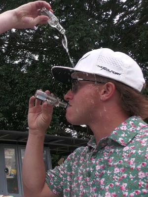 A hater pours tequila on DOD King’s head 😳 #nelk #dodking #golf #hater #fyp 