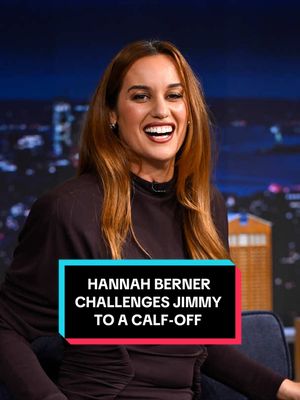 @Hannah Berner challenges Jimmy to a calf-off 🤣 #FallonTonight #TonightShow #HannahBerner #JimmyFallon 