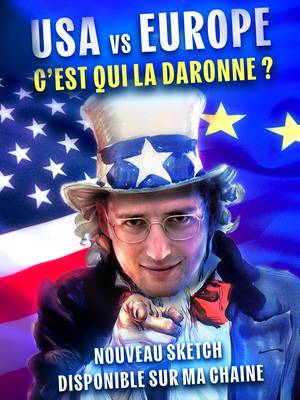 Faut remettre l’église au milieu du continent. Europe VS USA : c’est qui la daronne ? Nouveau sketch inédit disponible sur ma chaîne. (lien en bio) #humournoir #haroun #sketch #humour 