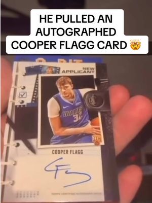 His reaction to pulling this Cooper Flagg autographed card is epic 🤣🔥 (Via r/basketballcards) #cooperflagg #basketballvideos #basketball #basketballtiktok #tradingcards 
