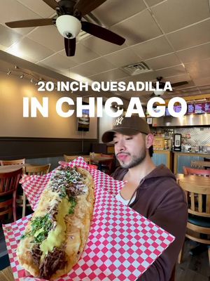 20 inch quesadilla 😮‍💨  Machetes -  4636 S Cicero Ave, Chicago, IL 60638 #chicago #quesadilla #fyp #mexican #Foodie 