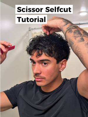 PART 1 • More in depth vid on how I do a Self Scissor cut ✂️Please don't try this if you're not wanting to mess something up, because you will. I've been doing this for 7 years on my own head. But hey sometime you gotta take risks. Book with me if you mess up 😂 #selfhaircut #haircut #wavyhair #texturedhair #barber 