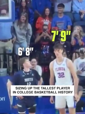 What 6’8” looks like next to 7’9” 😳 🎥IG/cbssportscbb @Florida Gators #NCAA #NCAAMBB #collegebb #basketball #mensbasketball 