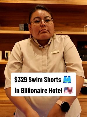 $329 Swim Shorts in Billionaire Hotel 🩳🇺🇸 #swim #shorts #expensive #billionaire #travel 