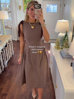 The princess waist with the pleats is CHEFS KISS😍 so flattering and classy- and it makes you look snatched! 100% cotton too!  Wearing size S and I'm 5'9 for reference on length!🤍 #cottondress #classyfashion #holidaydress #churchdress #christmasfashion 