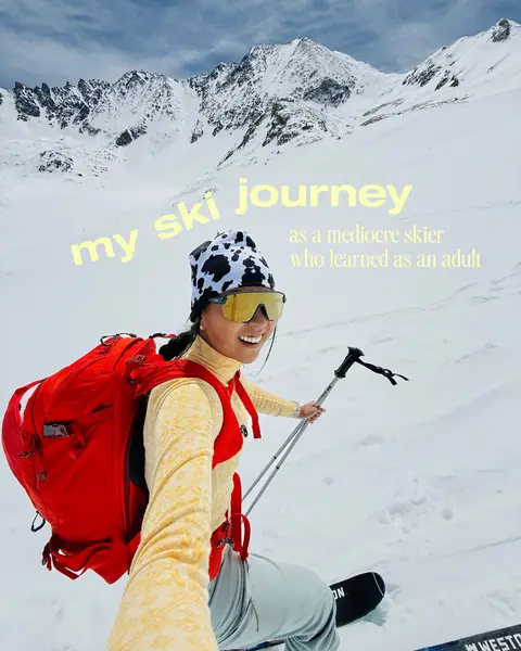 we all gotta start somewhere!!! learning to ski was one of the most humbling but rewarding things I've ever done! it can feel intimidating and like everyone else grew up skiing, but I'm here to tell you they were all a beginner at some point. also here to say that everyone is on their own timeline! it takes time, patience, and a lot of practice to learn something new. my journey was far from perfect and I am still learning, but it taught me that you can learn something new at any age and it's fun to laugh at yourself every once in a while🤪 My tips for getting started skiing👇👇👇 - rent gear to start!!! no need to invest $$$ until you know you enjoy it! - take a lesson!!! I wish I had done this and might still - ski with people better than you!!! (but also make sure they are patient and willing to help) - don't be so hard on yourself! like anything, it takes a lot of practice and if you don't live near a ski mountain it's hard to get consistent reps in! - don't be afraid to look silly or make mistakes - as long as you are being safe, this is how you learn!!! Happy skiing!!!❄️✨