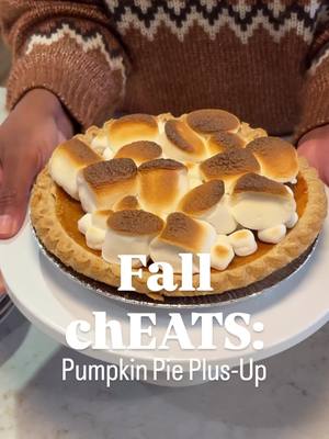 This holiday shortcut takes store bought pumpkin pie and elevates it with marshmallows which will have guests thinking it’s homemade.