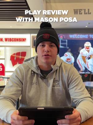 @Mason Posa reviews his 4th down stop that sealed the win over Washington 🎬 #Badgers #CollegeFootball #review 
