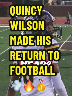 He RETURNED to the gridiron 💨🔥 Follow for more!! 👀 #quincywilson #goldmedal #widereceiver #track #highschoolfootball 