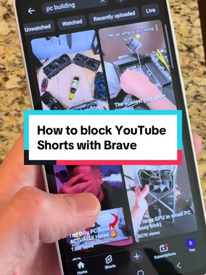 Yes, you can block Youtube Shorts in Brave. Here’s how: Mobile: 1. Go to Settings > Media 2. Enable “Block YouTube Shorts” Desktop: 1. Go to Settings > Shields > Content Filtering 2. Enable the “YouTube Anti-Shorts” content filter. #TechTips #techtok #techhacks #youtubetips #bravebrowser 