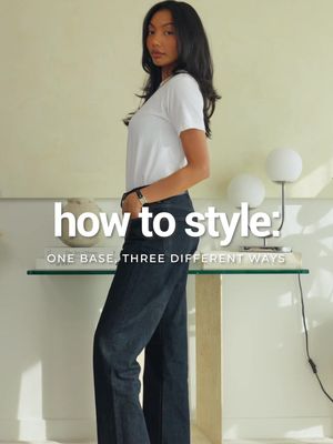 One base outfit → three completely different looks. White tee + denim is one of the most reliable outfit bases you can have, because every layer you add changes the entire vibe. Here’s how to style it three ways: LOOK ONE: white tee + oxford shirt + structured bag ⤷ Rolling the sleeves and leaving the shirt open creates movement and keeps the outfit relaxed while still feeling intentional This is my go-to for everyday errands. Also, oxford shirts tend to be thicker than regular button ups which make them the perfect staple for fall! LOOK TWO: white tee + oxford + cable knit sweater over the shoulders ⤷ The sweater layer shifts the outfit into a more polished and elevated space instantly. It adds texture, contrast, and shape without feeling too heavy—a perfect fall transition trick! 😌 LOOK THREE: white tee + oxford + v-neck sweater + tie ⤷ Using a crewneck sweater for this outfit might feel too suffocating or restricting. A v-neck sweater, on the other hand, will give you more space in the neckline for the tie to peek out of the collar. The reason why I like American Ivy/New England Prep style so much is because it uses layering to create visual interest as well as refinement while still staying comfortable.  WHY THESE OUTFITS WORK? 👀 When you build outfits from a strong base, you can create endless possibilities without needing to reinvent your entire closet (something that I have been guilty of in my 20s lol) Some tips to remember: ‣ switch up the LAYERS, not the entire outfit ‣ mix textures to add depth and visual interest ‣ pay attention to how you feel in different necklines and collars If your wardrobe ever feels boring, start with a simple base like this and try changing just one layer at a time! You’ll be surprised by how much range you already have :) #stylingtips #fashiontips #FashionAdvice #personalstyle 