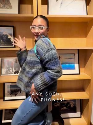 A new use for your old socks ♻️ Meet the AllPhones Socket.  Compatible with all phone types 📱 #iphonepocket #applepocket #applesock #applesocks #DIY