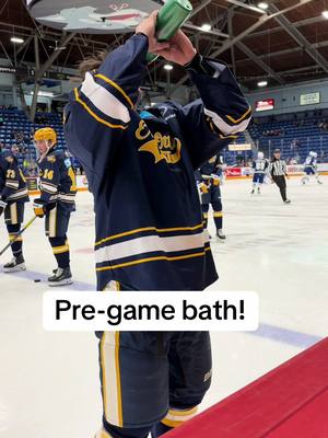 Spray water on yourself if you want to win! #erieotters #hockey #sports #icehockey #eriepa