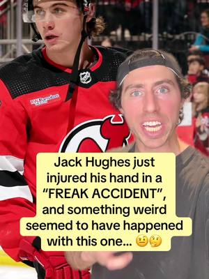 What on earth happened to Jack Hughes at this dinner 🤨🤔?! Wishing him the best with his recovery 🙏💯 #hockey #NHL #jersey #weird 