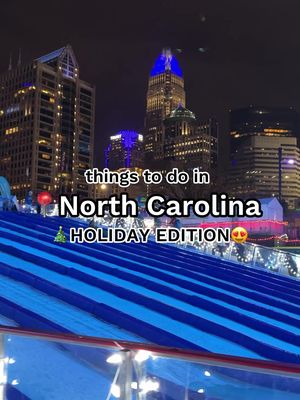 ✨PLANNING FOR THE HOLIDAYS?! Here’s things to do in North Carolina: Holiday Edition! 🎄😍 🎅 Speedway Christmas at Charlotte Motor Speedway: Cruise through over 5 million lights and catch a festive movie from your car. Open nightly from November 21, 2025, to January 4, 2026, 6 PM to 10 PM. ❄️ Light the Knights Festival at Truist Field: Ice skate under the stars, explore holiday markets, and sip on hot cocoa. Runs from November 26 to January 4, 2026. ✨ Biltmore Estate: The ultimate Christmas dream! America’s largest home decked out in lights and stunning decorations. Christmas at Biltmore is from now to January 4, 2026.  ⛸ Ice Skating at U.S. National Whitewater Center: you can skate across the ice surrounded by twinkling lights and cozy up by the fire pits after. The ice skating season is open now and runs through mid-February. 🌟 Christmas Town, USA in McAdenville: This magical little town is covered in over 500,000 lights, and it’s totally FREE! Lights are on nightly from December 1 to December 26, 2025, 5:30 PM to 10 PM TAG below who you want with below and follow along for more NC/SC content 🥰 #northcarolina #travel #holidays #christmaslights #charlottenc 