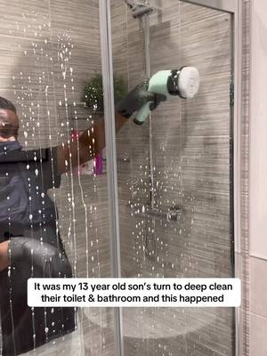 It was my 13 year old son’s turn to clean their bathroom and this happened  How often do your children clean their bathrooms?  My boys clean every other week apart from when the cleaners come in. Surprisingly Muna called me and told me to film him cleaning his bathroom. The boy has just been forming big boy and enjoys cleaning in private.  But my ultimate question remains, how do they accumulate this much dirt in a week unlike our bathroom? I feel their bathroom needs constant cleaning compared to ours or Kaira’s or maybe I’m just paranoid🤔.  I hope this video inspires you to look into your children’s bathroom and make sure it’s always clean  Like & Save for inspo Follow @athomewithdidi for more