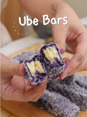 Hi bestfriend! Welcome to my Filipino Bakery Series — where we bake nostalgic Pinoy breads na siguradong magbabalik ng childhood memories mo. 🥹💜 Today’s episode: Ube Bars — the iconic bakery treat na soft, buttery, and coated in sweet ube syrup and coconut. Parang childhood merienda sa harap ng tindahan, but made fresh from your own oven! 😭🫶 🍰 Ube Bars Recipe: • 170g Butter, room temp (around 3/4 cup) • 200g White Sugar (1 cup) • 313ml Fresh Milk (approx 1 1/3 cups) • 512g All-Purpose Flour (around 4 cups) • 2 tsp Baking Powder • Pinch of Salt Bake in a 9x13 inch pan at 350°F (180°C) for 40 minutes, preheated oven. 💜 Ube Syrup Coating: • 300ml Condensed Milk (approx 1 1/4 cups) • 2 tbsp Ube Flavoring or Extract • 60ml Water (1/4 cup) • 200g Desiccated Coconut (about 2 cups), for coating ✨ Once the cake is baked and slightly cooled, slice into bars. Dip each bar into the ube syrup, then roll generously in desiccated coconut.  Let’s bring back all the bakery vibes — one purple bite at a time 💜 #FoodieFred #HiBestfriend #FilipinoBakerySeries #ubeBars #ubelamington 
